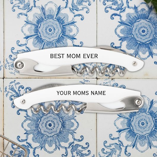 Gepersonaliseerde Beste Mam Ooit Kalligrafie Naam Kurkentrekker