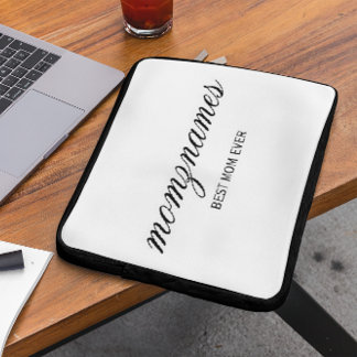 Gepersonaliseerde Beste Mam Ooit Kalligrafie Naam Laptop Sleeve