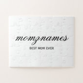 Gepersonaliseerde Beste Mam Ooit Kalligrafie Naam Legpuzzel (Horizontaal)