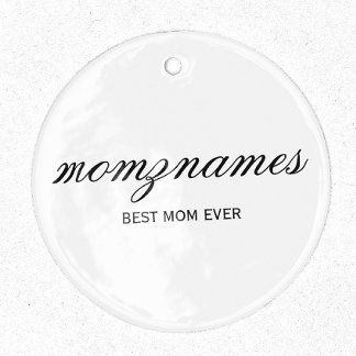 Gepersonaliseerde Beste Mam Ooit Kalligrafie Naam Metalen Ornament