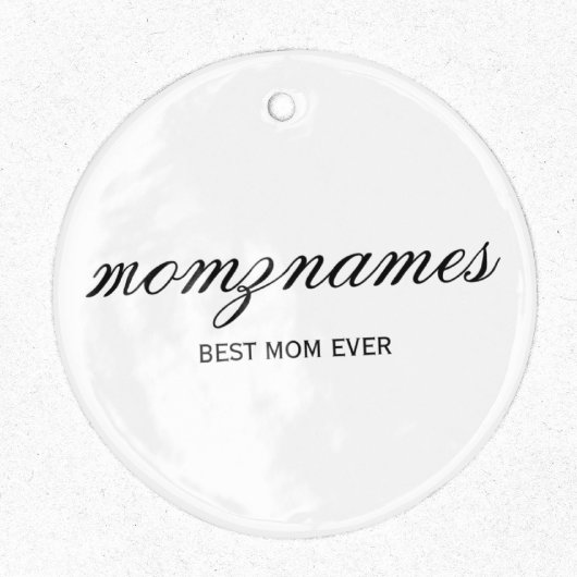 Gepersonaliseerde Beste Mam Ooit Kalligrafie Naam Metalen Ornament