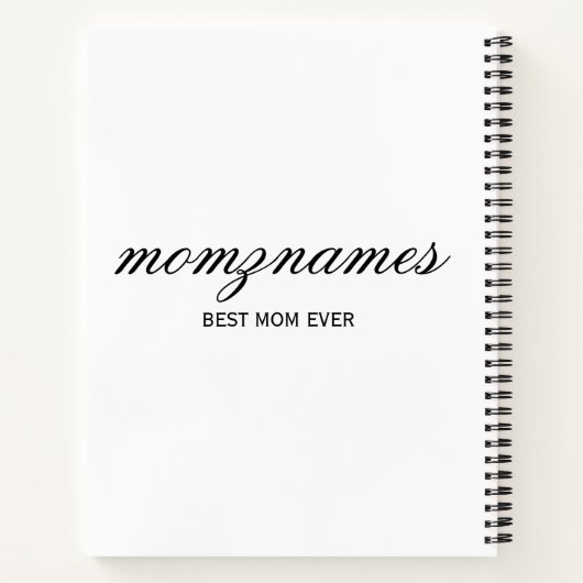 Gepersonaliseerde Beste Mam Ooit Kalligrafie Naam Notitieboek (Achterkant)