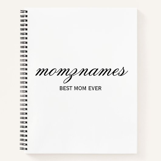 Gepersonaliseerde Beste Mam Ooit Kalligrafie Naam Notitieboek (Voorkant)