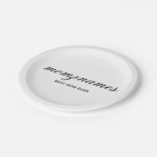 Gepersonaliseerde Beste Mam Ooit Kalligrafie Naam Papieren Bordje (Gekanteld)