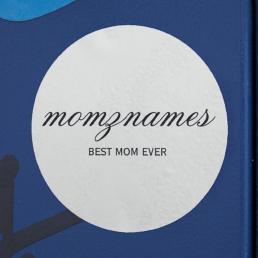 Gepersonaliseerde Beste Mam Ooit Kalligrafie Naam Ronde Sticker