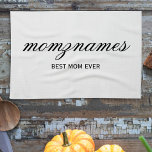 Gepersonaliseerde Beste Mam Ooit Kalligrafie Naam Theedoek<br><div class="desc">Vier de speciale moeders in je leven met onze gepersonaliseerde beste moeder ooit kalligrafie naam ontwerp, ideaal voor Moederdag, verjaardagen, of elke gelegenheid om show uw liefde. Dit elegante en aanpasbare geschenk is ideaal voor alle moeders - of ze nu 's werelds beste moeder ooit zijn, hondenmoeder, kattenmoeder of bonusmoeder!...</div>