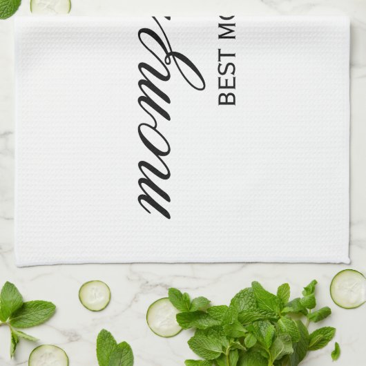 Gepersonaliseerde Beste Mam Ooit Kalligrafie Naam Theedoek (Gevouwen)