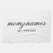 Gepersonaliseerde Beste Mam Ooit Kalligrafie Naam Theedoek (Horizontaal)