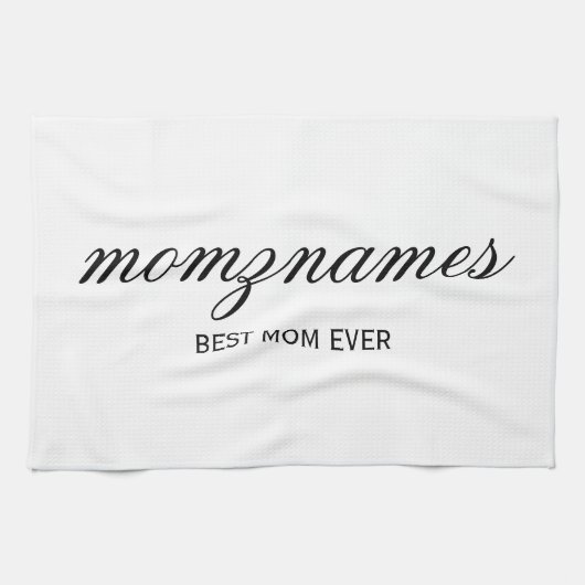 Gepersonaliseerde Beste Mam Ooit Kalligrafie Naam Theedoek (Horizontaal)