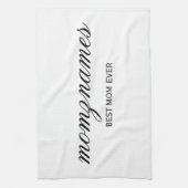 Gepersonaliseerde Beste Mam Ooit Kalligrafie Naam Theedoek (Verticaal)