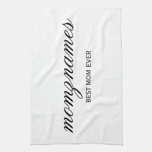 Gepersonaliseerde Beste Mam Ooit Kalligrafie Naam Theedoek (Verticaal)