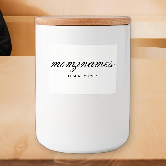 Gepersonaliseerde Beste Mam Ooit Kalligrafie Naam Voedselcontainer Etiket