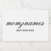 Gepersonaliseerde Beste Mam Ooit Kalligrafie Naam Voedselcontainer Etiket (Enkel label)