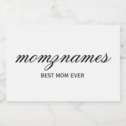 Gepersonaliseerde Beste Mam Ooit Kalligrafie Naam Voedselcontainer Etiket (Enkel label)