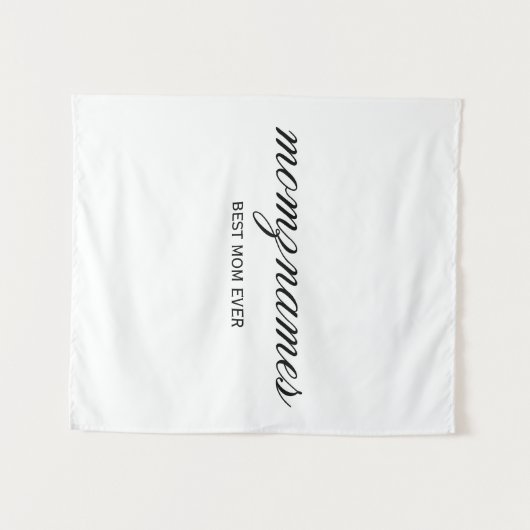 Gepersonaliseerde Beste Mam Ooit Kalligrafie Naam Wandkleed (Voorkant (horizontaal))