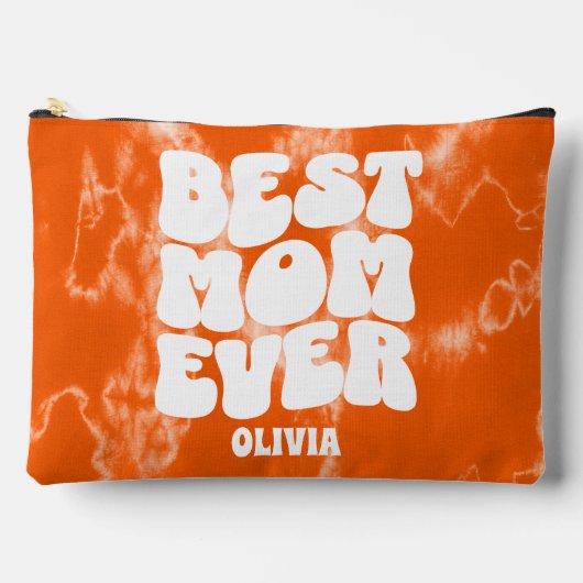 Gepersonaliseerde Beste Mam Ooit Oranje Tie Dye Etui (Voorkant)