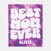 Gepersonaliseerde Beste Mam Ooit Paarse Tie Dye Fleece Deken (Voorkant)