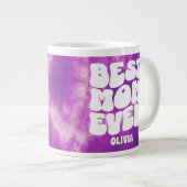 Gepersonaliseerde Beste Mam Ooit Paarse Tie Dye Grote Koffiekop (Voorkant rechts)