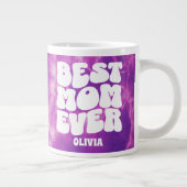 Gepersonaliseerde Beste Mam Ooit Paarse Tie Dye Grote Koffiekop (Rechts)