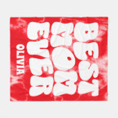 Gepersonaliseerde Beste Mam Ooit Rode Tie Dye Fleece Deken (Voorkant (Horizontaal))