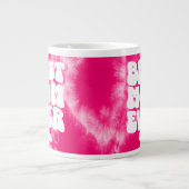 Gepersonaliseerde Beste Mam Ooit Roze Tie Dye Grote Koffiekop (Voorkant)