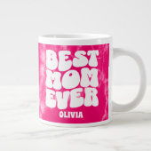 Gepersonaliseerde Beste Mam Ooit Roze Tie Dye Grote Koffiekop (Rechts)