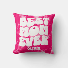 Gepersonaliseerde Beste Mam Ooit Roze Tie Dye Kussen