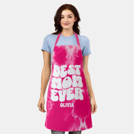 Gepersonaliseerde Beste Mam Ooit Roze Tie Dye Schort
