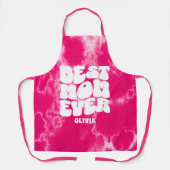 Gepersonaliseerde Beste Mam Ooit Roze Tie Dye Schort (Voorkant)