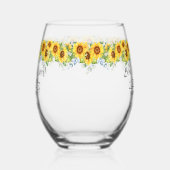 Gepersonaliseerde Beste Mam Ooit... Zonnebloem Wijnglas Zonder Voet (Links)