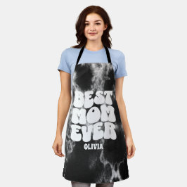 Gepersonaliseerde Beste Mam Ooit Zwart Tie Dye Schort
