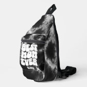 Gepersonaliseerde Beste Mam Ooit Zwart Tie Dye Sling Bag (Rechterhoek)