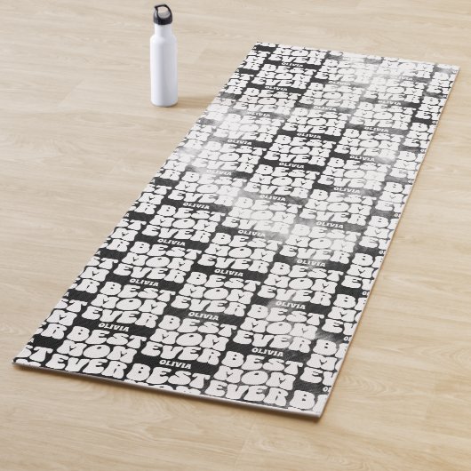 Gepersonaliseerde Beste Mam Ooit Zwart Tie Dye Yogamat (In situ)