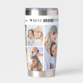 Gepersonaliseerde Beste Mama Foto Collage Moeder Geïsoleerde Drinkbeker (Achterkant)