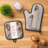 Gepersonaliseerde Beste Mama Ooit Oven Mitt & Pot  Ovenwant & Pannenlap Set (Top down)