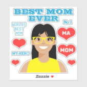 Gepersonaliseerde beste mama ooit ticker sticker (Vel)