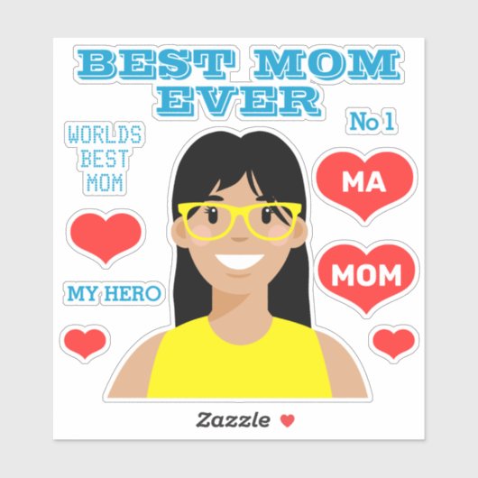 Gepersonaliseerde beste mama ooit ticker sticker (Vel)