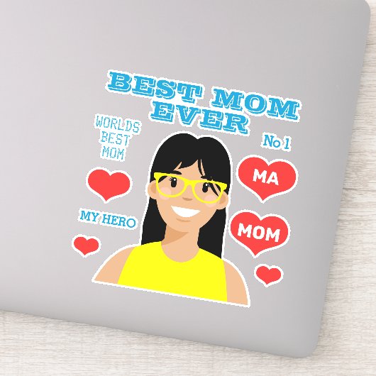 Gepersonaliseerde beste mama ooit ticker sticker (Detail)