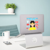 Gepersonaliseerde beste mama ooit ticker sticker (Laptop op bureau)