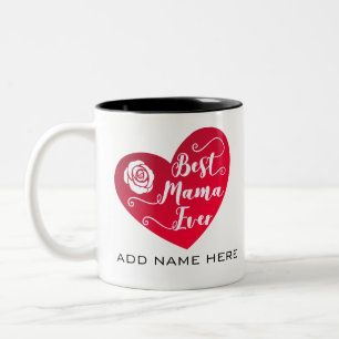 Gepersonaliseerde beste mama ooit tweekleurige koffiemok