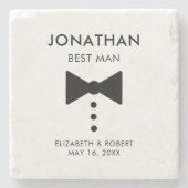 Gepersonaliseerde beste man Gift Modern Tuxedo Wed Stenen Onderzetter (Voorkant)