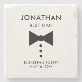 Gepersonaliseerde beste man Gift Modern Tuxedo Wed Stenen Onderzetter