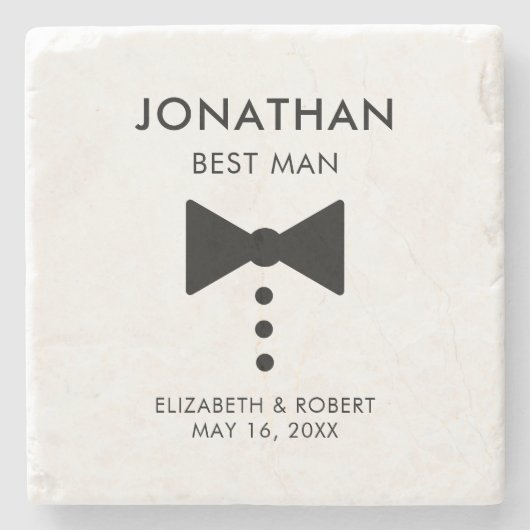 Gepersonaliseerde beste man Gift Modern Tuxedo Wed Stenen Onderzetter (Voorkant)