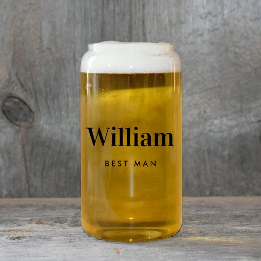 Gepersonaliseerde Beste Man Groomsman Bruiloft Blikvorm Glas