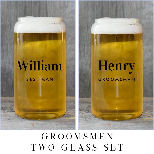 Gepersonaliseerde Beste Man Groomsman Bruiloft Blikvorm Glas
