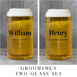 Gepersonaliseerde Beste Man Groomsman Bruiloft Blikvorm Glas