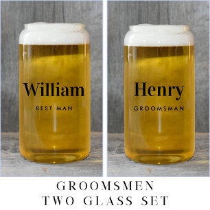 Gepersonaliseerde Beste Man Groomsman Bruiloft Blikvorm Glas