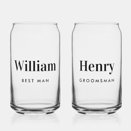 Gepersonaliseerde Beste Man Groomsman Bruiloft Blikvorm Glas (Voorkant)