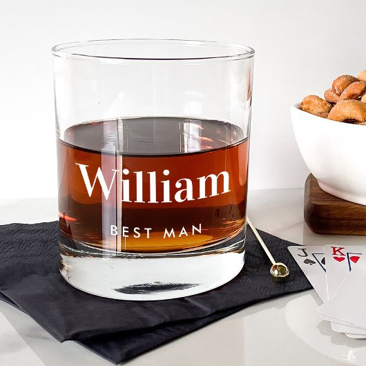 Gepersonaliseerde Beste Man Groomsman Bruiloft Whisky Glas