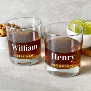 Gepersonaliseerde Beste Man Groomsman Bruiloft Whisky Glas